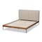Baxton Studio Aveneil Beige Upholstered Walnut Finished King Size Platform Bed 149-8776 - alternate 7